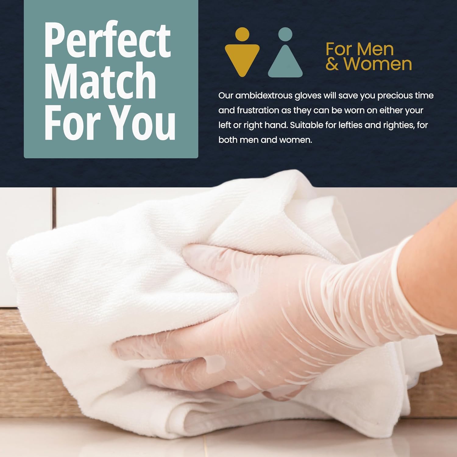 MED PRIDE Disposable Medical Grade Vinyl Exam Gloves, Latex & Powder F