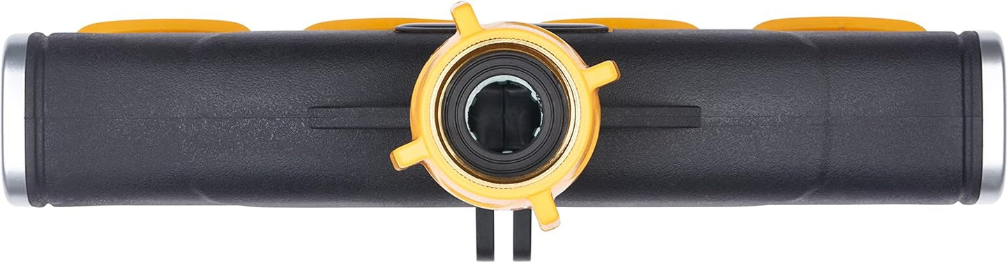 Melnor 65135AMZ 4 Way Lever Flow Through Valve Connector Bundle, Yello