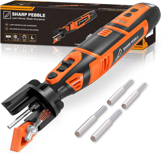 Sharp Pebble Cordless Lawn Mower Blade Sharpener – Adjustable 20°- 40°
