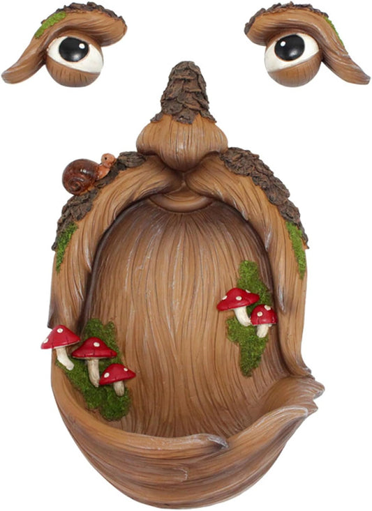 Tree Face Bird Feeder Funny Old Man Tree Face Weather Resistant Bird F