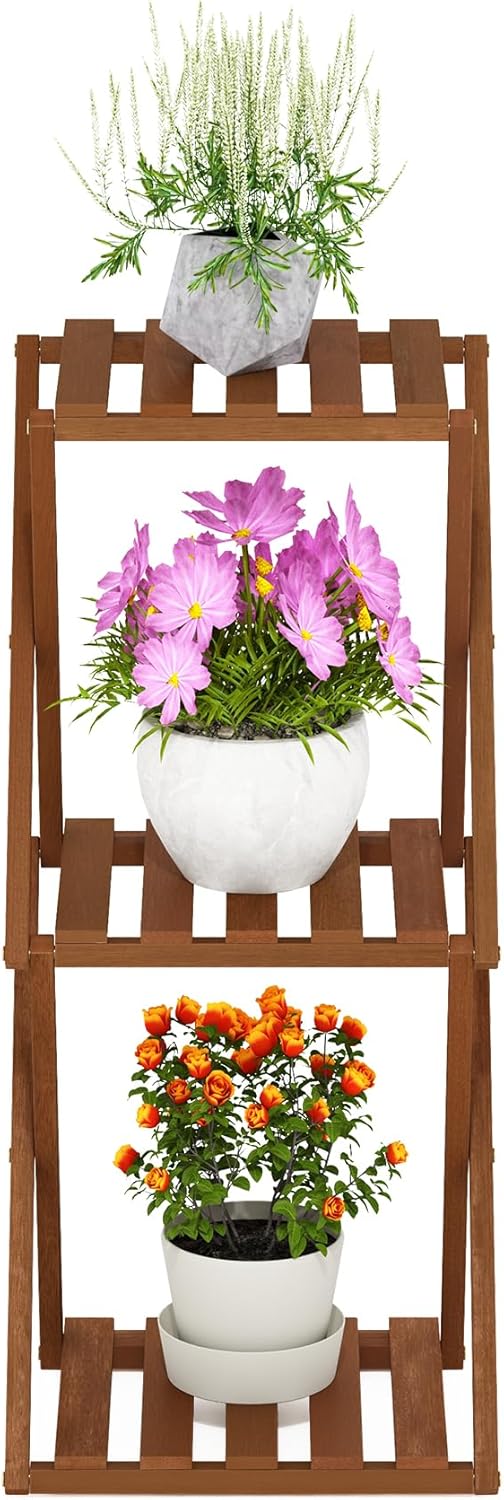 Furinno TIOMAN Patio Table, 3-Tier Outdoor Side Table, Toolless Multip