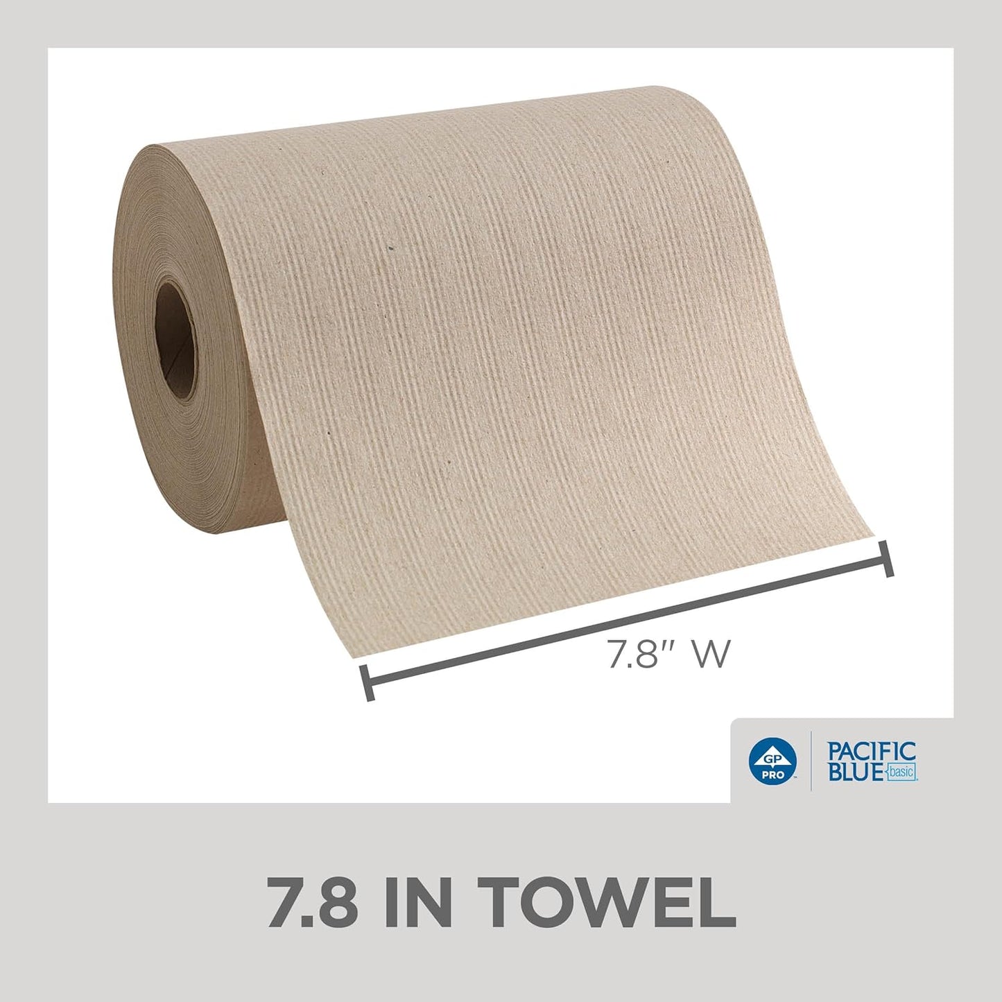 Georgia-Pacific Pacific Blue Basic Recycled Paper Towel Roll (Previously Branded Envision) by GP PRO (Georgia-Pacific), Brown, 26401, 350 Feet Per Roll, 12 Rolls Per Case