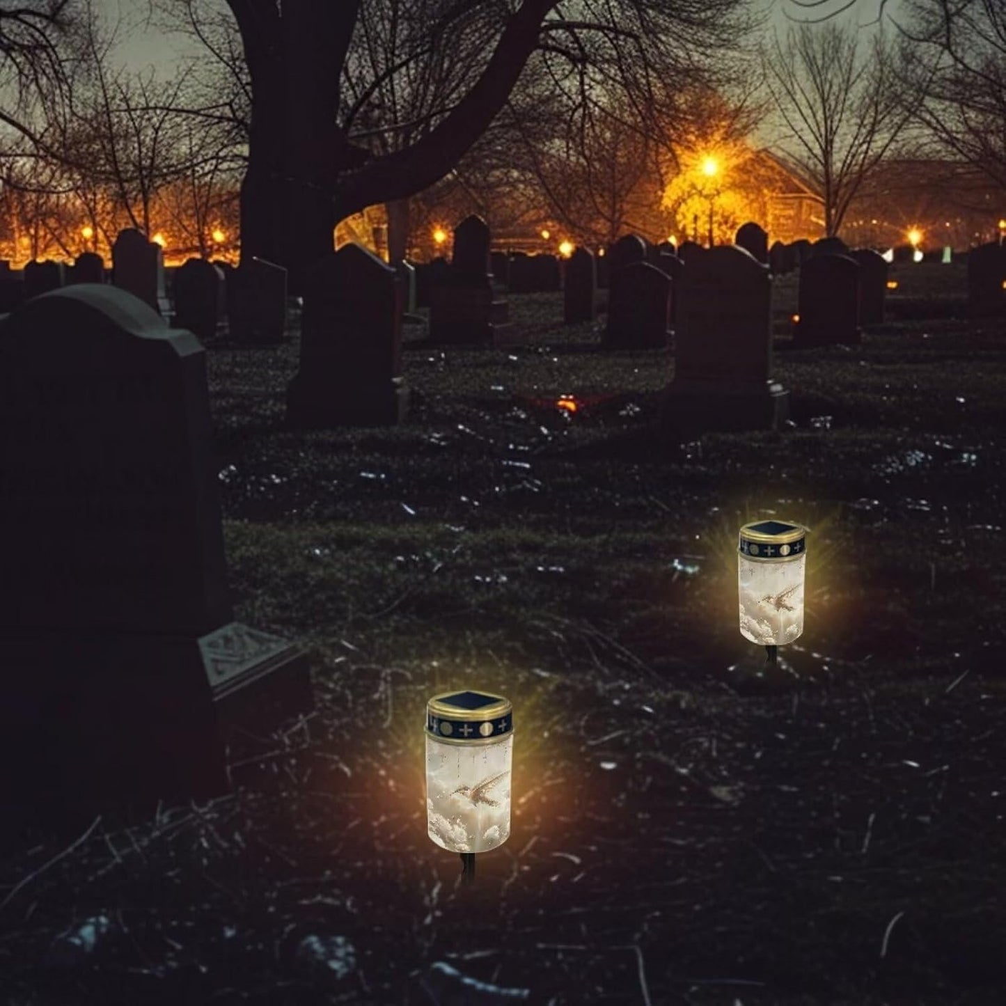 Hummingbird Solar Garden Lights Cemetery Solar Lights Flameless Lamp Led Electronic Candles Outdoor Grave Decoration