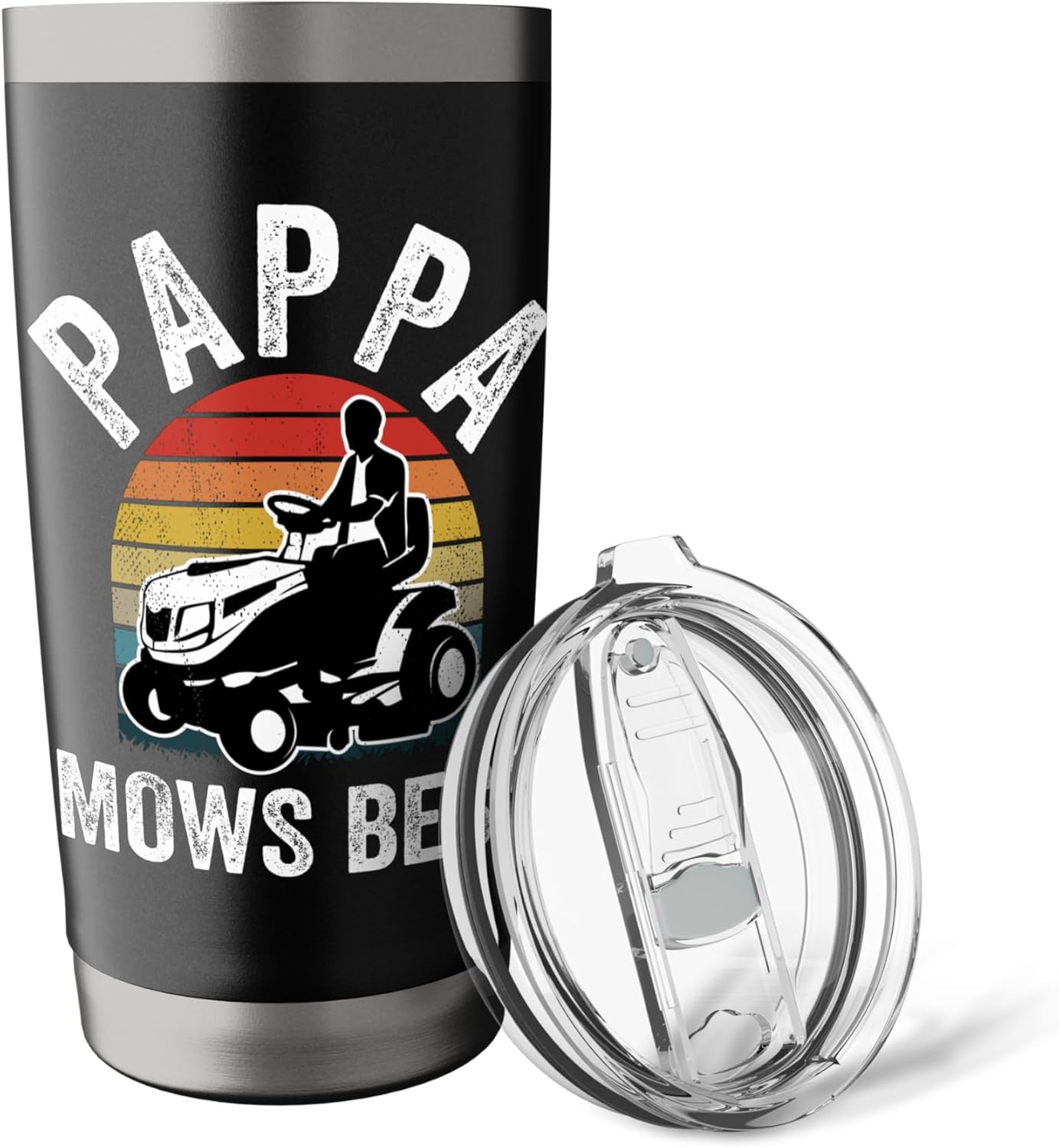 Pappa Mows Best Funny Gardener Lawn Care Father's Day Stainless Steel Insulated Tumbler