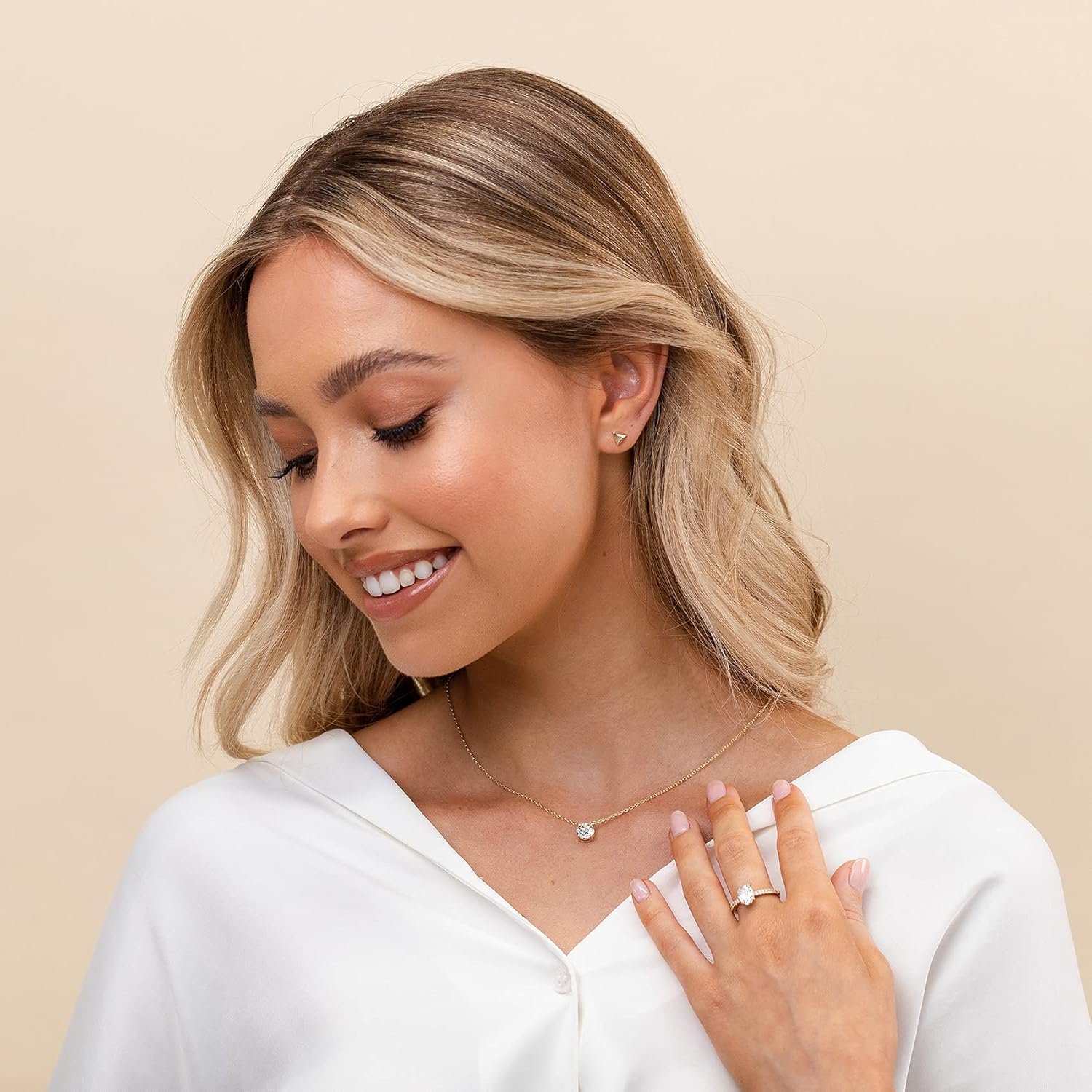 PAVOI 14K Gold Plated Crystal Solitaire 1.5 Carat (7.3mm) Cubic Zircon