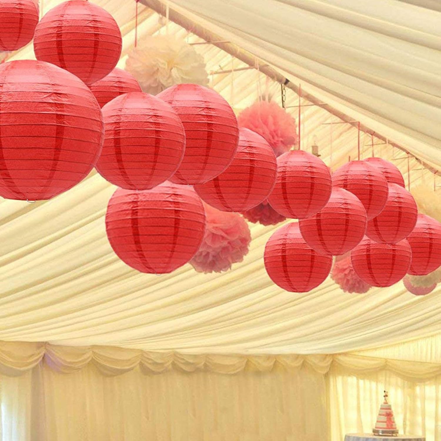 NUHUABD10pcs Paper Lanterns (5x12",5x10") 2026 Chinese New Year Decora