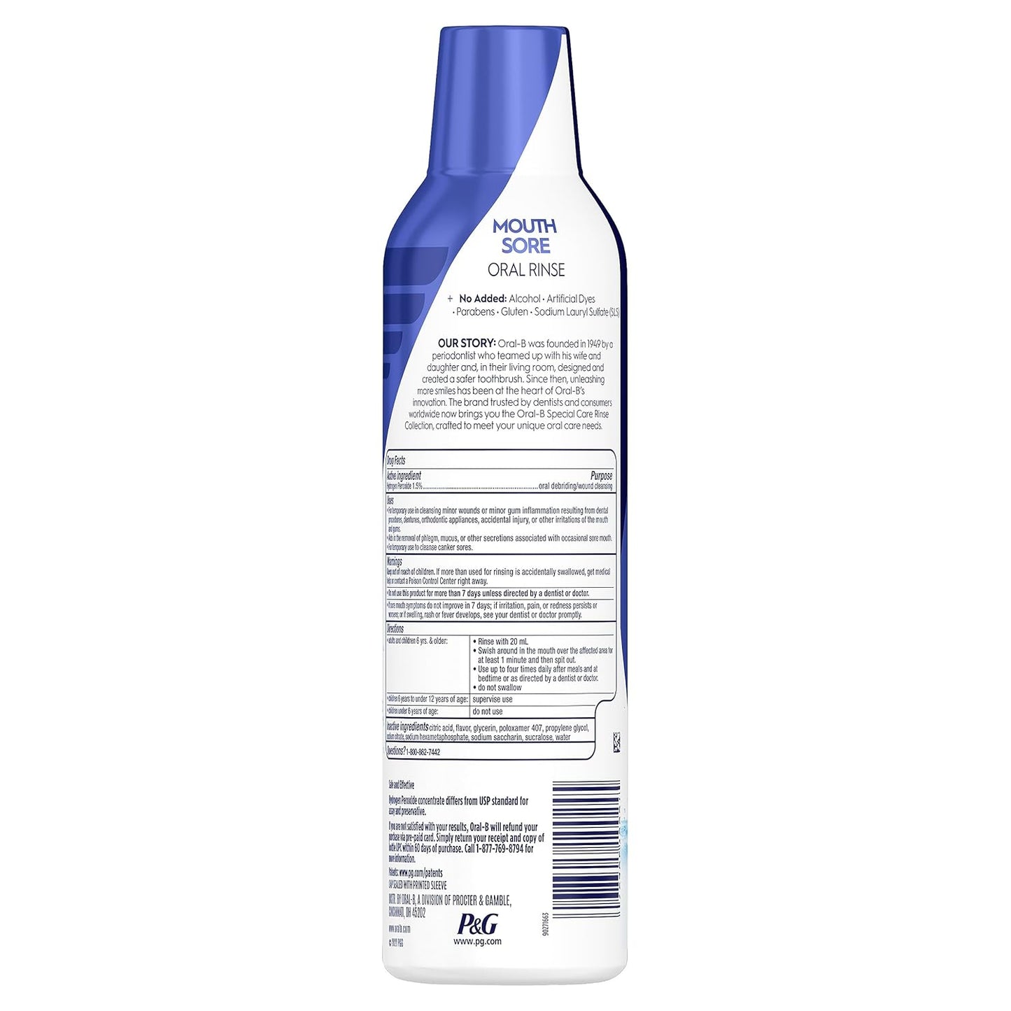 Oral-B Mouth Sore Mouthwash Special Care Oral Rinse, Hydrogen Peroxide