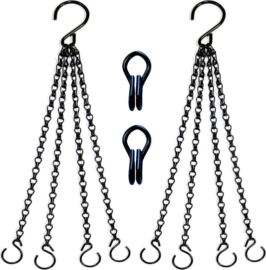 2Packs 26inch 90lbs Black Heavy Duty Metal Hooks Hanging Chains Hangers for Garden, Balcony, Yard, Kitchen, for Hanging Plant Pots,Planters,Bird Feeder,Lanterns, Billboard Etc.
