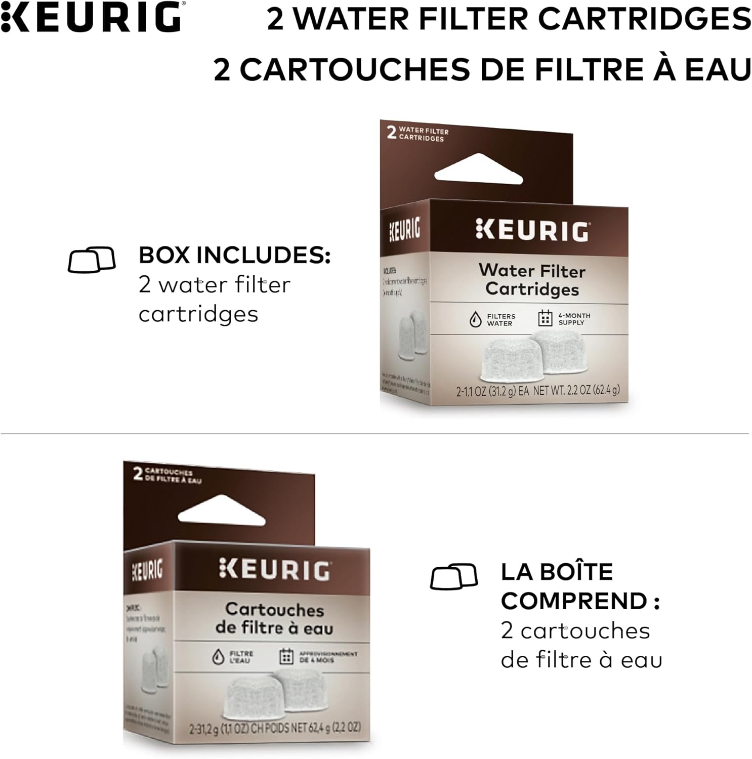 Keurig Water Filter Refill Cartridges, Replacement Water Filter Cartri