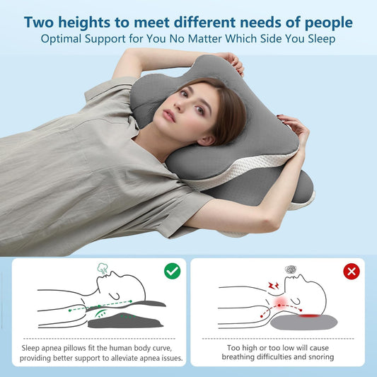 Ergo Pillow for Sleep Apnea, Neck Pain, and Snoring Relief | Cervical 
