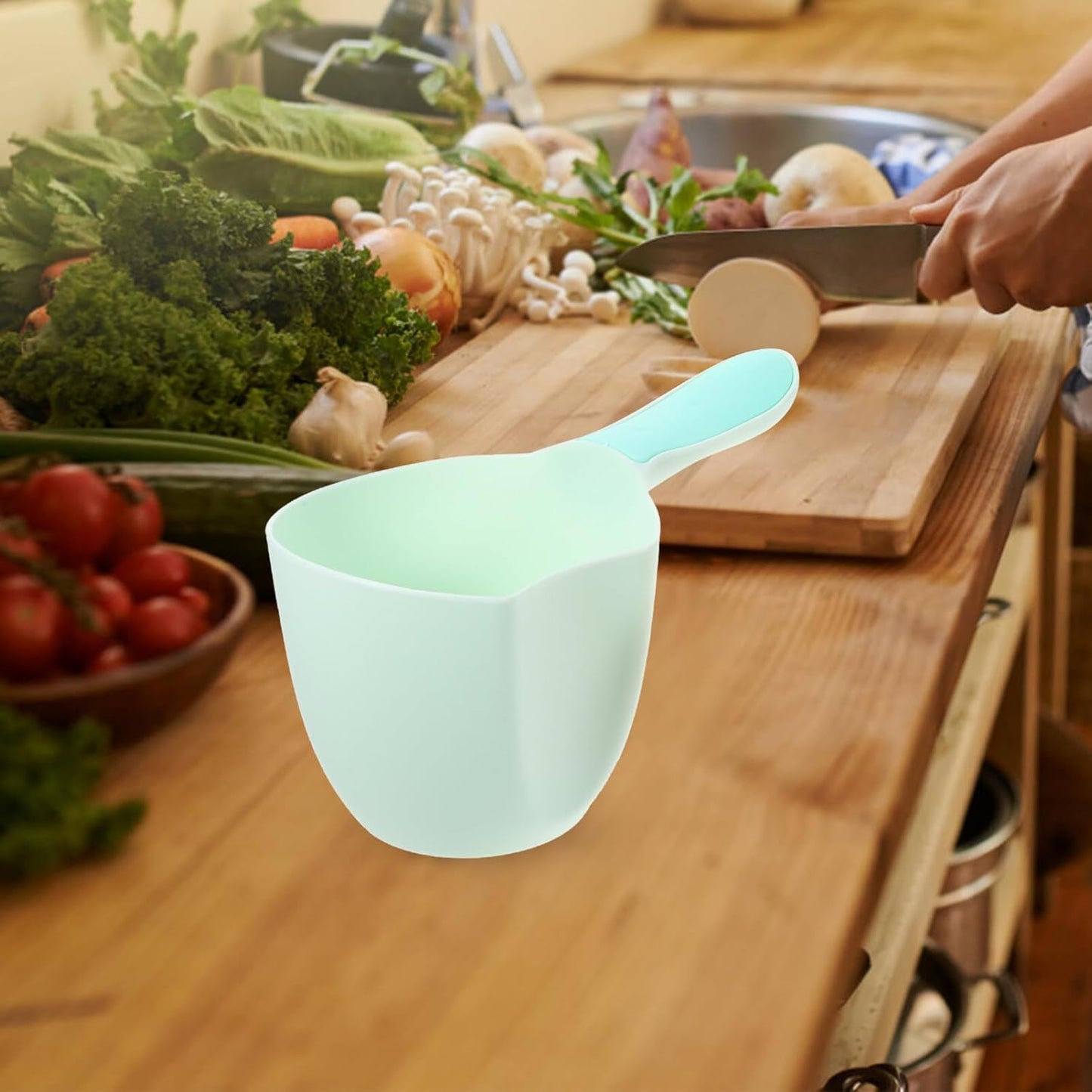 2Pcs Plastic Water Ladle for Kitchen Bathing and Plant Watering Lightweight Deep Scoop Easy to Clean Multipurpose Water Dip Dipper for Home and Garden