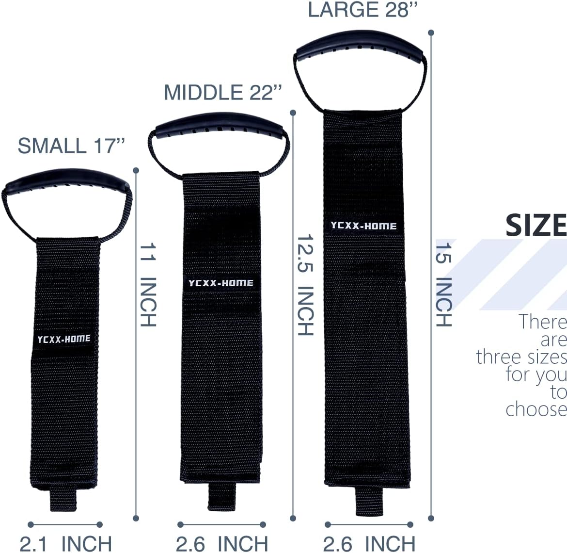 2 Pcs Heavy Duty Storage Strap Loop Cord Hanger Hose Carrying Strap with Handle Portable High-Density Weave Storage Strap Hanger and Organizer for Cord Garden Hose Swimming and Garage Tool (SMALL 17")