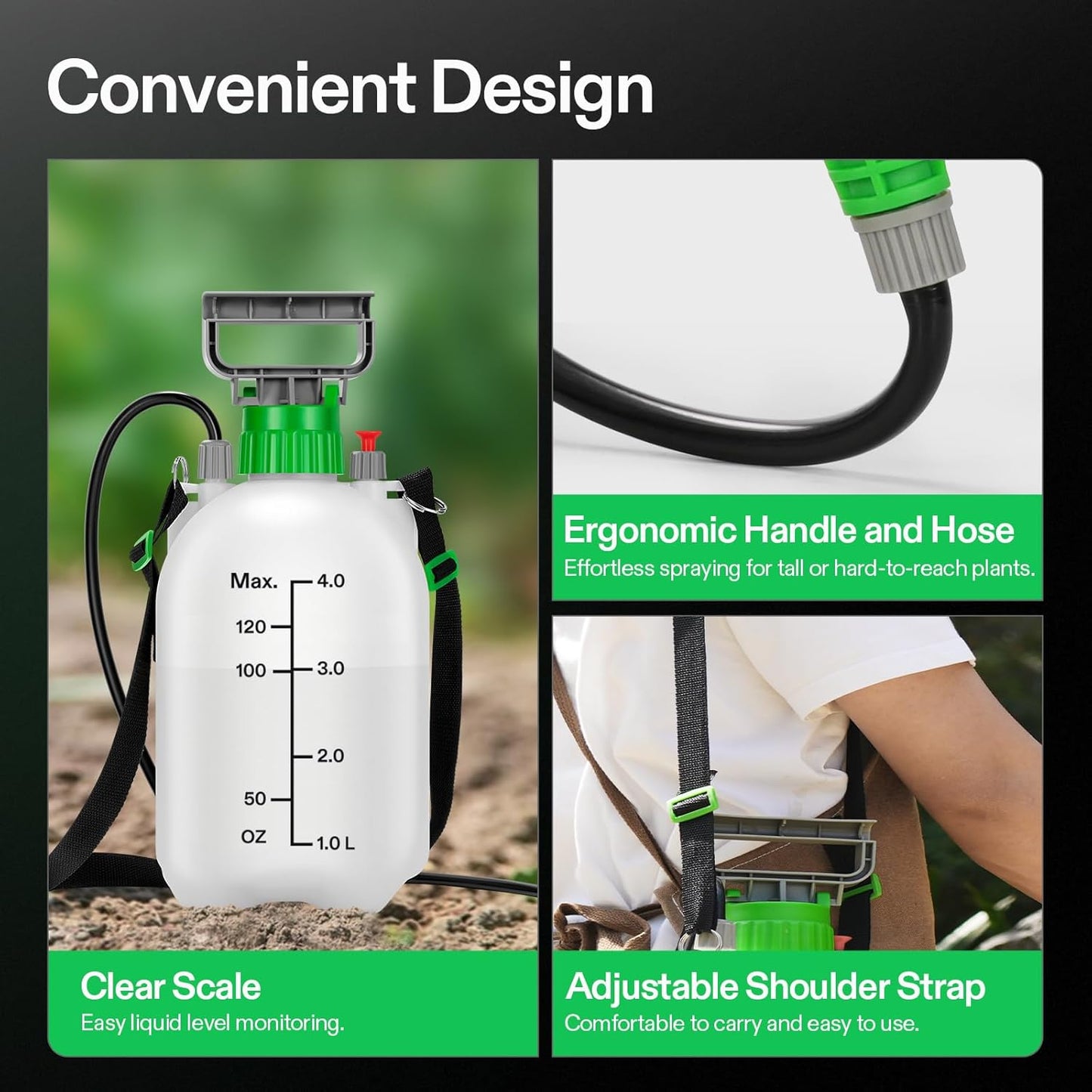 VIVOSUN 1 Gal/4L Pump Sprayer, Garden Water Sprayer for Plants, Weeds 