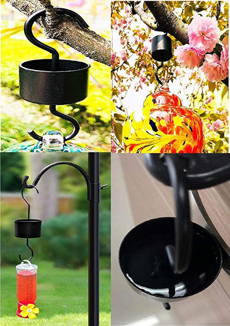 Premium Quality Ant Moat for Hummingbird Feeders - Stainless Steel Bird Feeder Hooks,Ideal Gift for Bird Lover - Attractive and Easy to Use (2 Hooks + 2 Brushes)