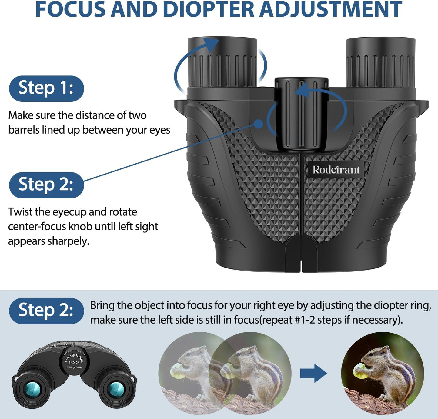 Binoculars 15x25 for Adults,High Powered Easy Focus Binoculars with Low Light Vision for Bird Watching,Travel and Concerts,Sightseeing and Sport Games