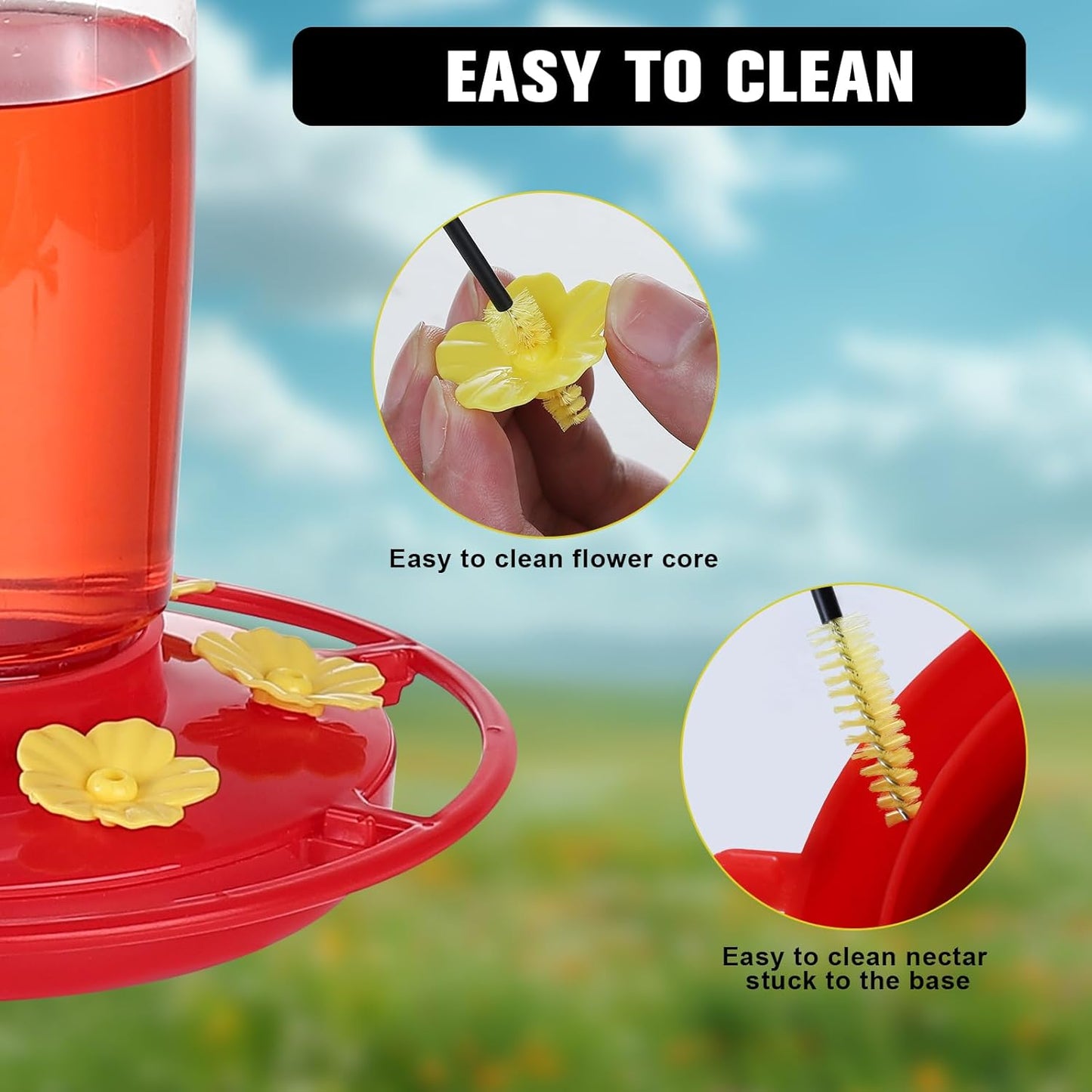 Hummingbird Feeder Cleaning Brushes Set, 21-Piece All-in-One Multi Size Tube Brushes with Stainless Steel Handle for Nectar Ports Cleaning