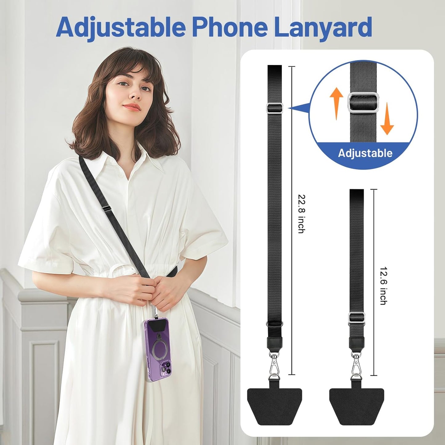 Doormoon Phone Lanyard, Universal Adjustable Neck Strap for Phone Case