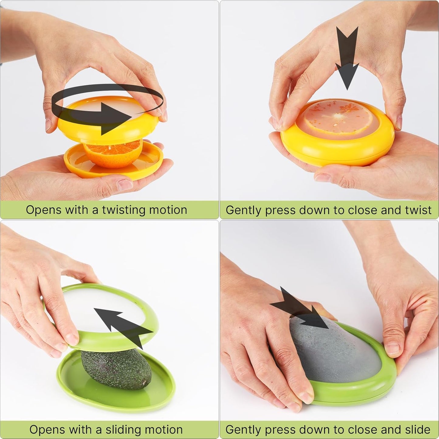 Winb Set of 4 Reusable Fruit and Veggie Savers - Ideal for Avocados, T