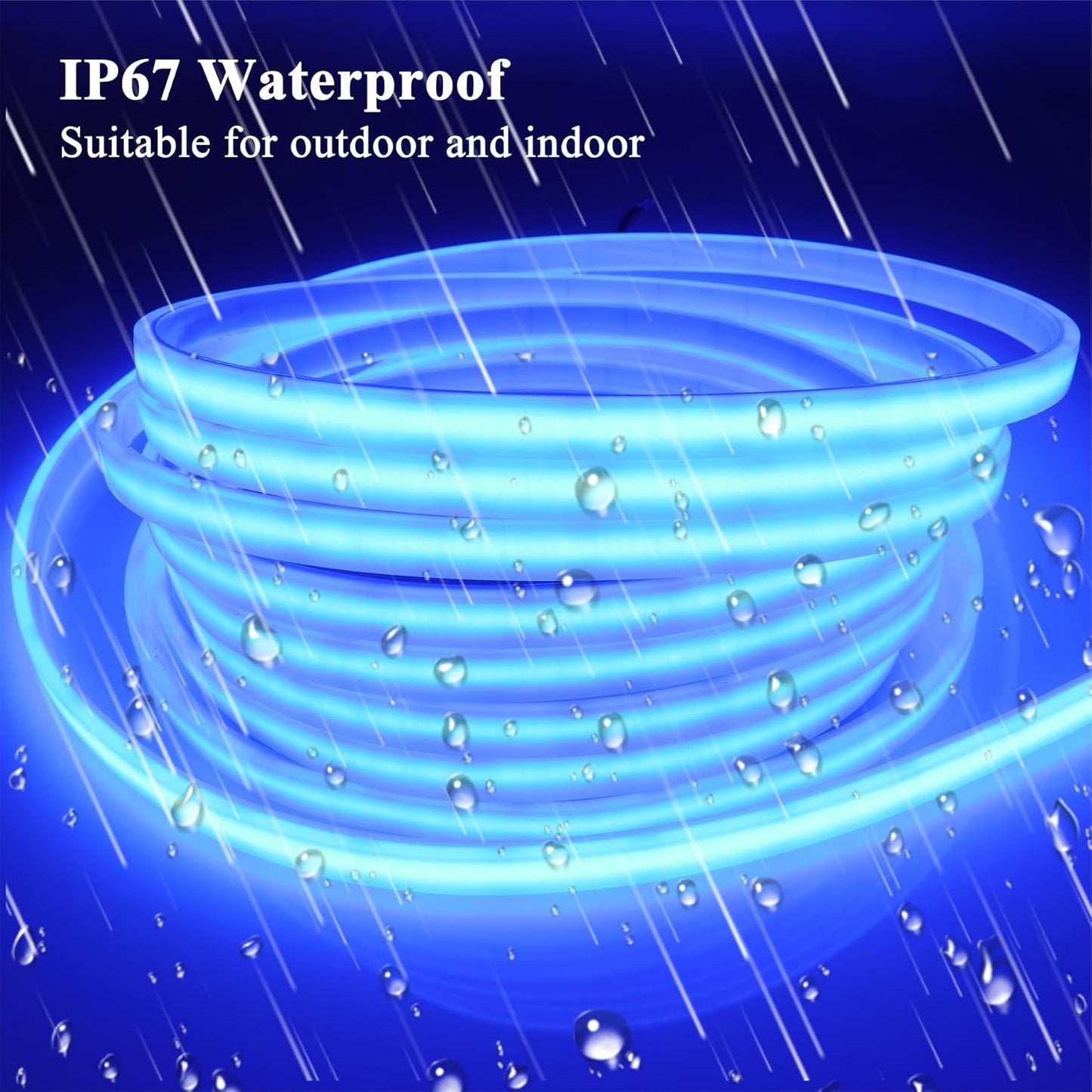 COB LED Strip Lights Waterproof IP67 Blue DC12V 16.4ft/5m 480LEDs/m 8m