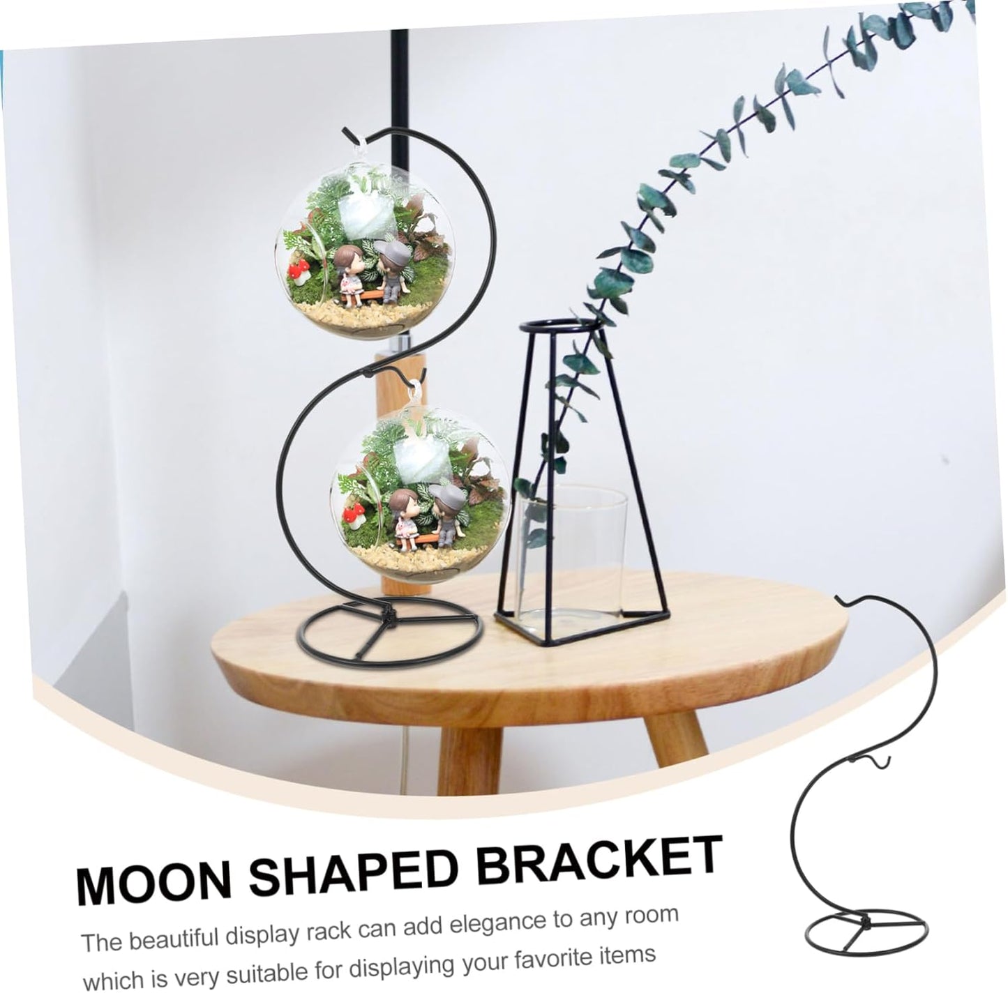 BESTOYARD Hanging Bottle Holder Iron Micro Landscape Rack for Home Decor Creative Tabletop Display Stand for Indoor Gardens and Terrariums