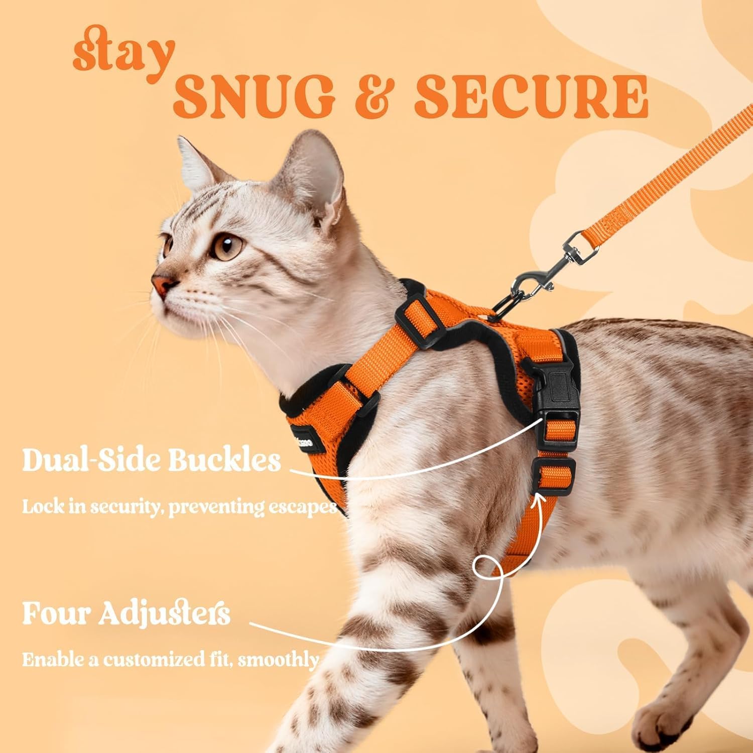 rabbitgoo Cat Harness and Leash for Walking, Escape Proof Soft Adjusta