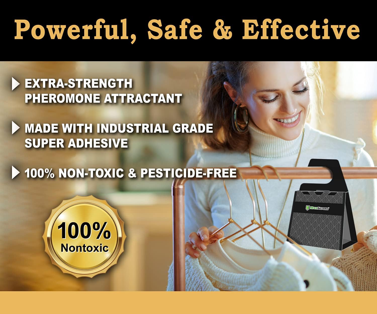MaxGuard Clothes Moth Traps (12+2 Free Traps) Extra Strength Pheromone
