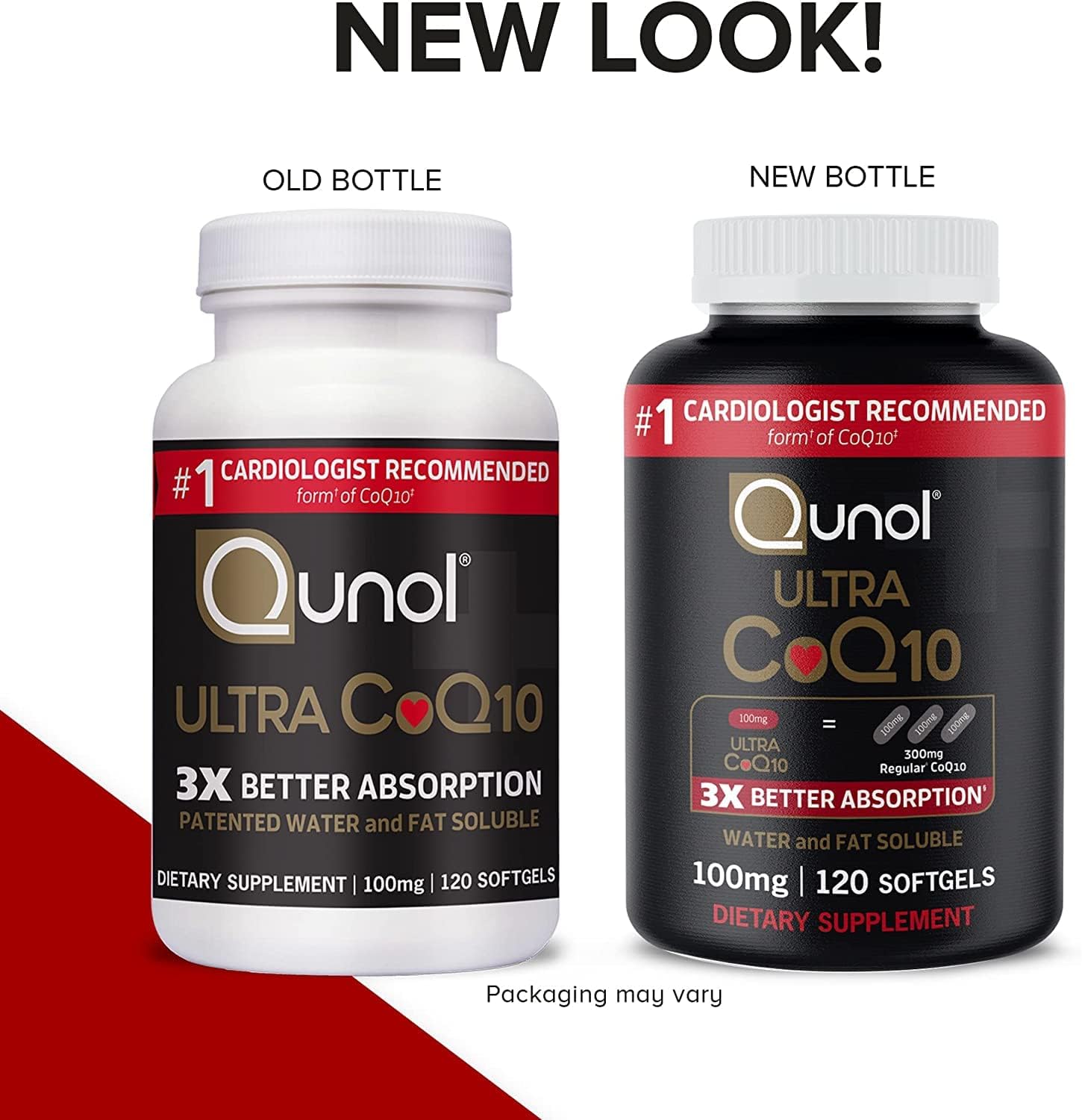 Qunol Ultra CoQ10 100mg, 3x Better Absorption, Patented Water and Fat 