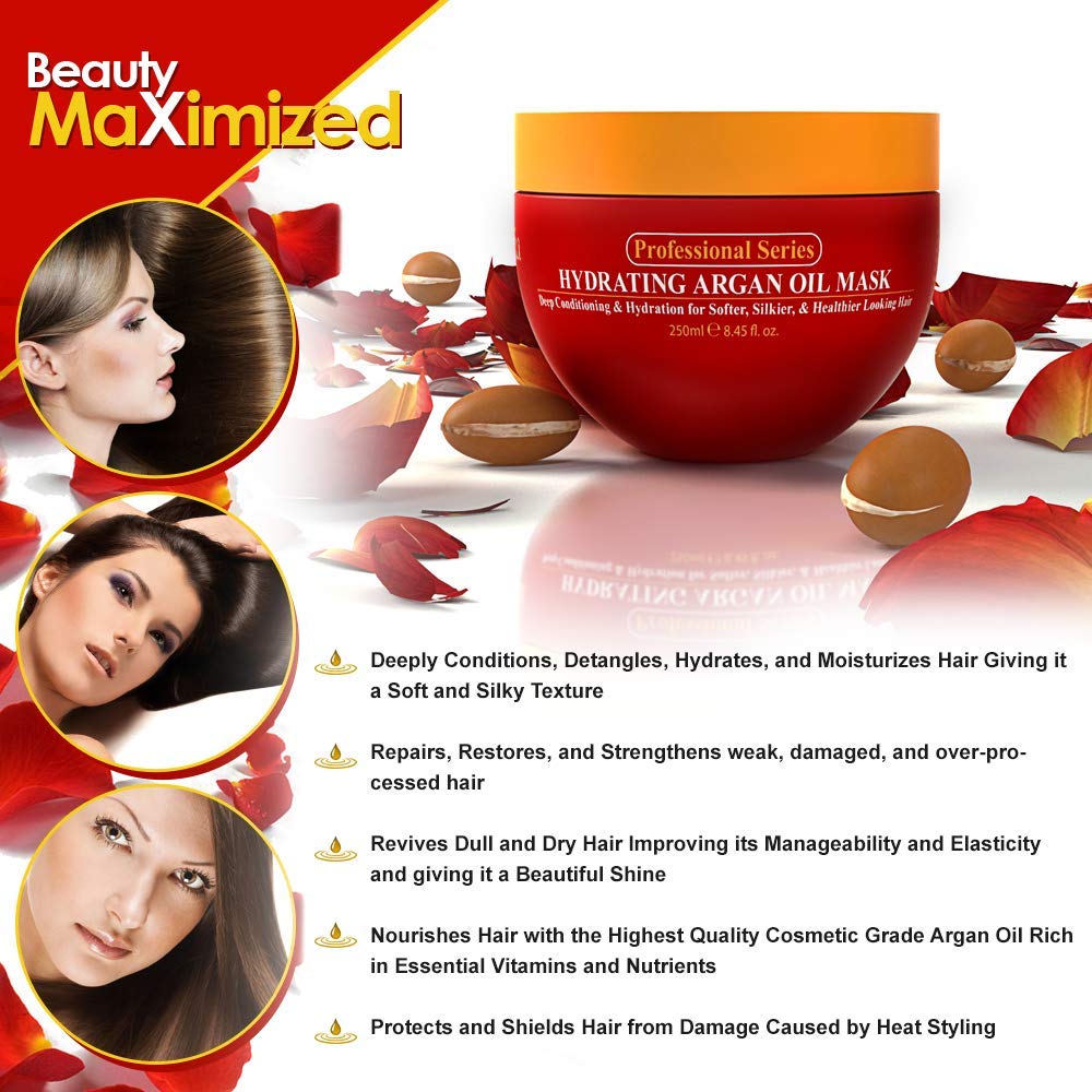 Arvazallia Hydrating Argan Oil Hair Mask and Deep Conditioner for Dry 