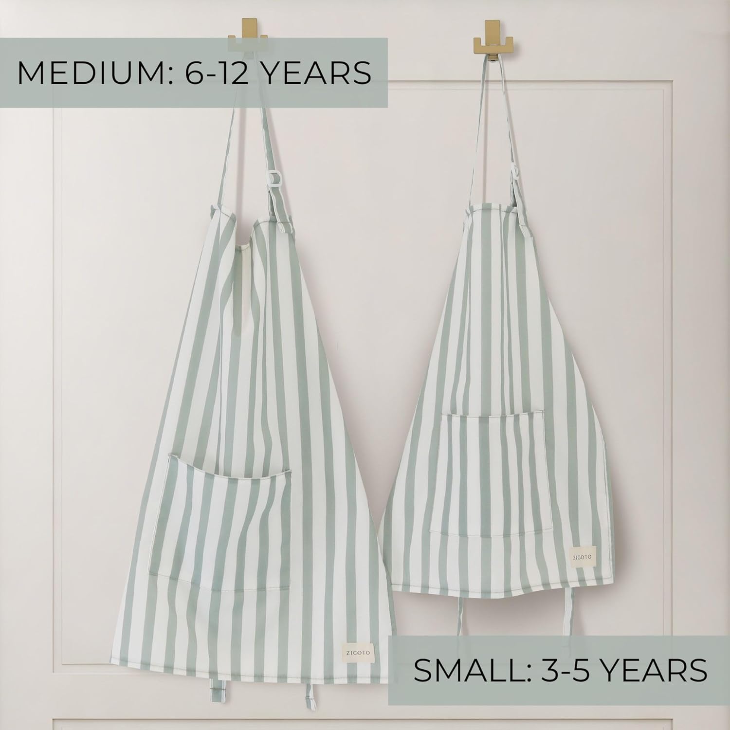 ZICOTO Kids Apron for Girls & Boys - Toddler Apron with Pocket for Coo