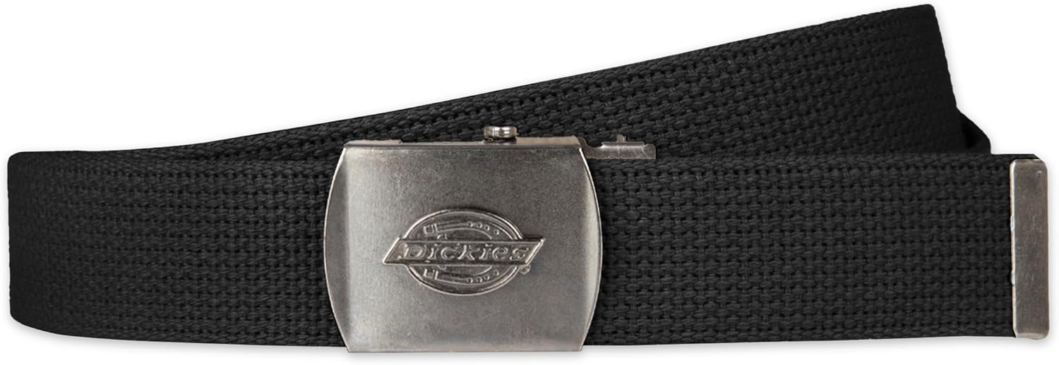 Dickies mens Fabric Web Plaque Logo Buckle Belt - One Size Cut-to-fit-
