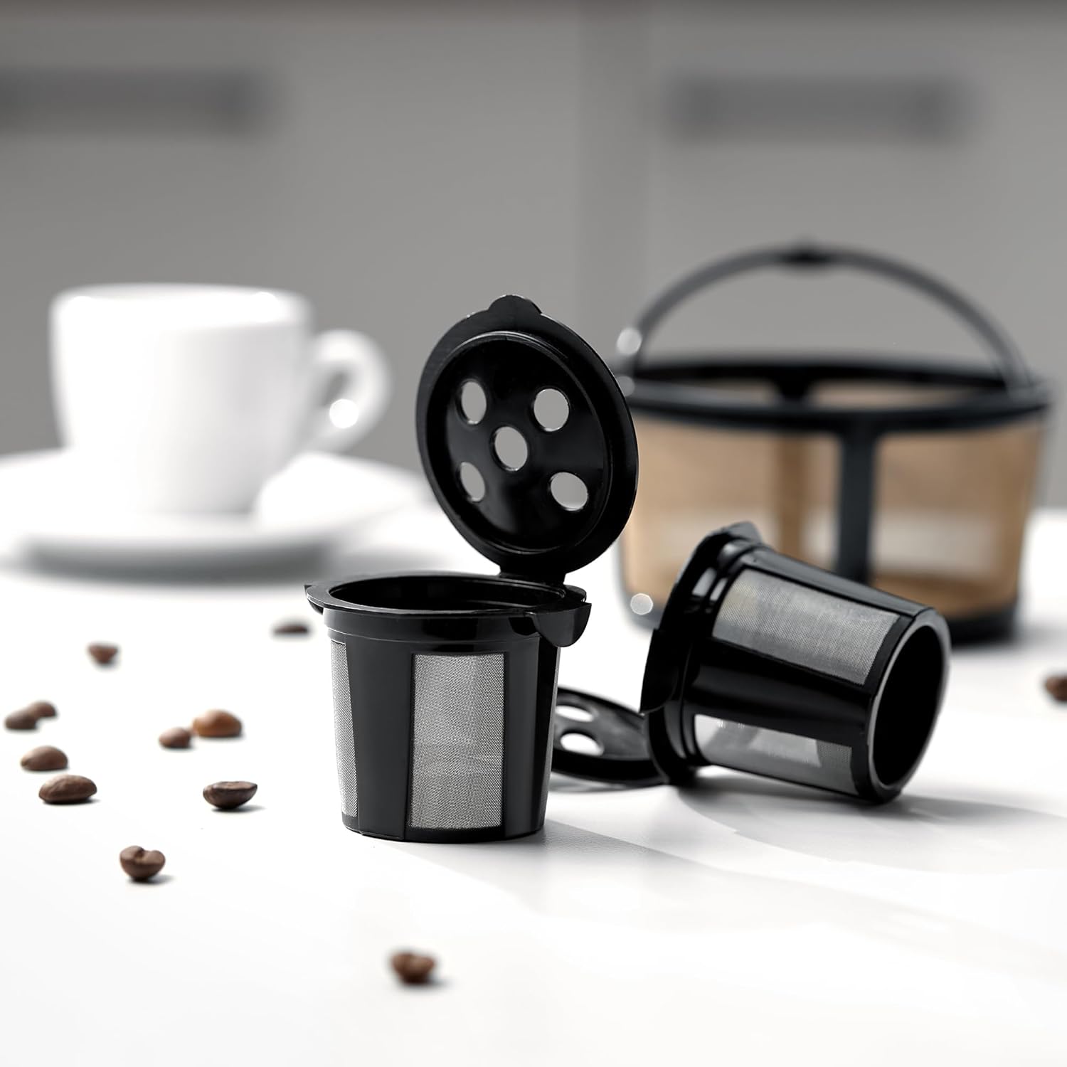2 Reusable K Cups and Basket Coffee Filter for Keurig K-Duo Hot & Iced