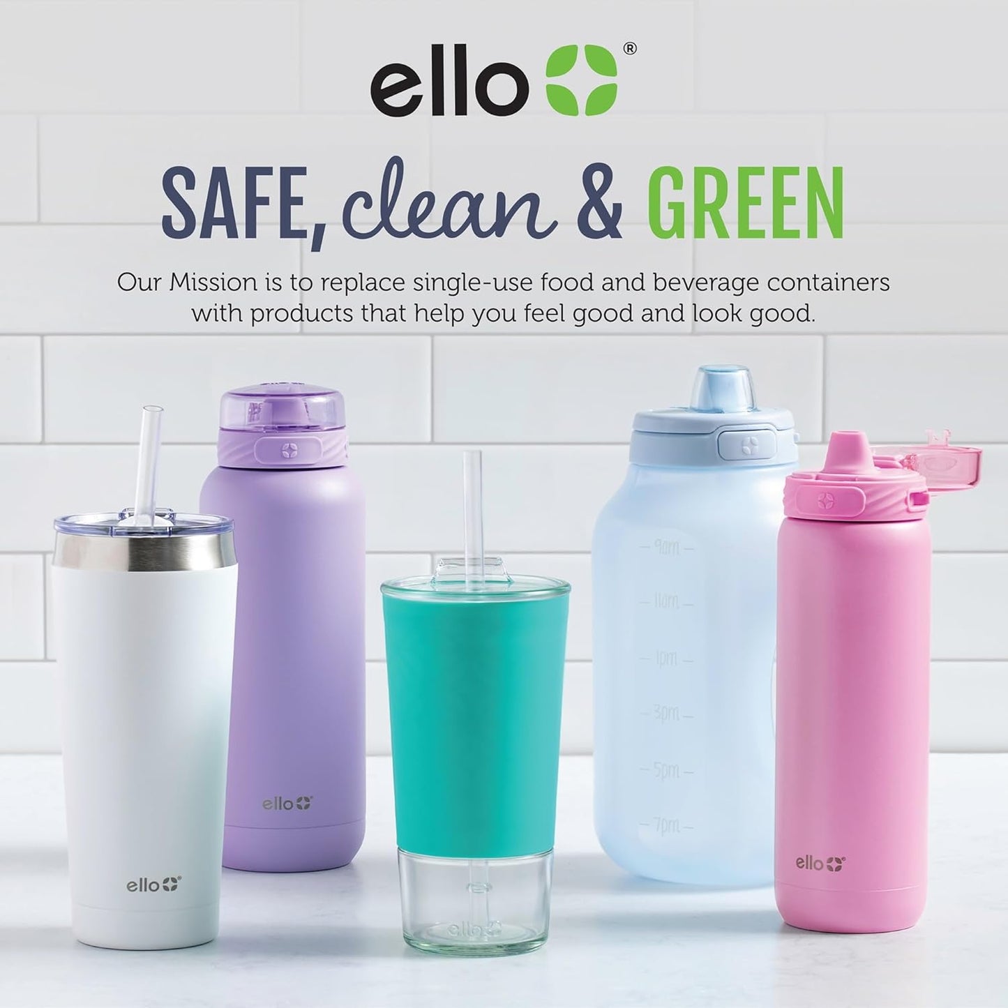 Ello Color Lock 3.4 Cup 10PC, 5 Pack Glass Meal Prep Sets Leak-Proof G