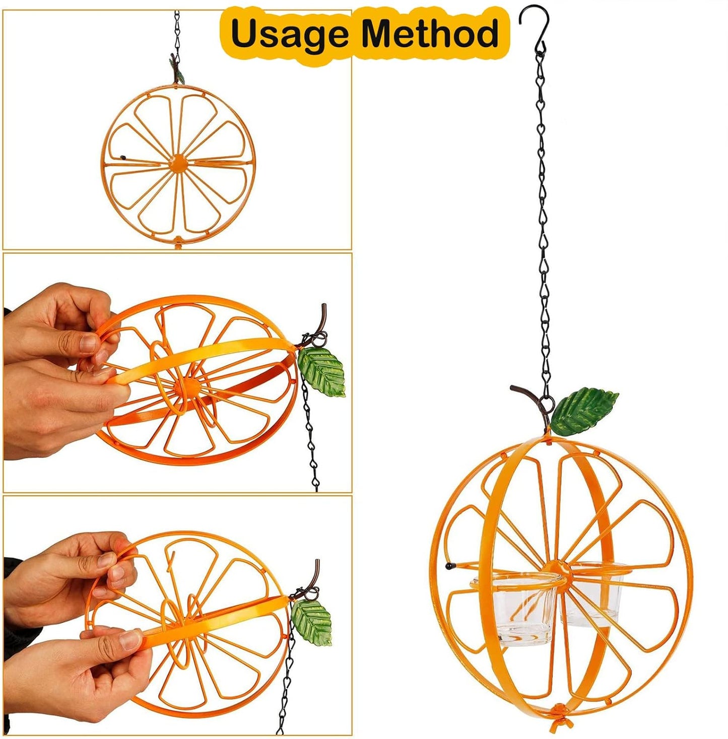 Wild Bird Feeder Hanging for Garden, Metal Outside Wild Bird Feeders with Hanging Chain and Bird Feeding Cup,Bird Feeder as Gift Ideas for Bird Lovers