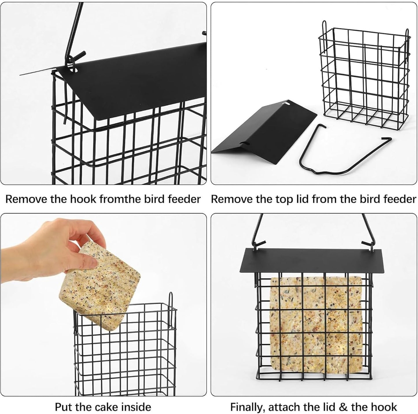 Bird Feeder | Metal Food Holder for Hummingbird | Waterproof Bird Food Holder,for Garden Backyard Balcony Apartment Fence Porch Patio Outdoor