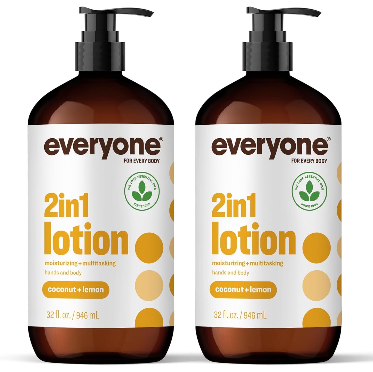 Everyone 2-in-1 Lotion for Hands/Body, 32 ounce (Pack of 2) Coconut an