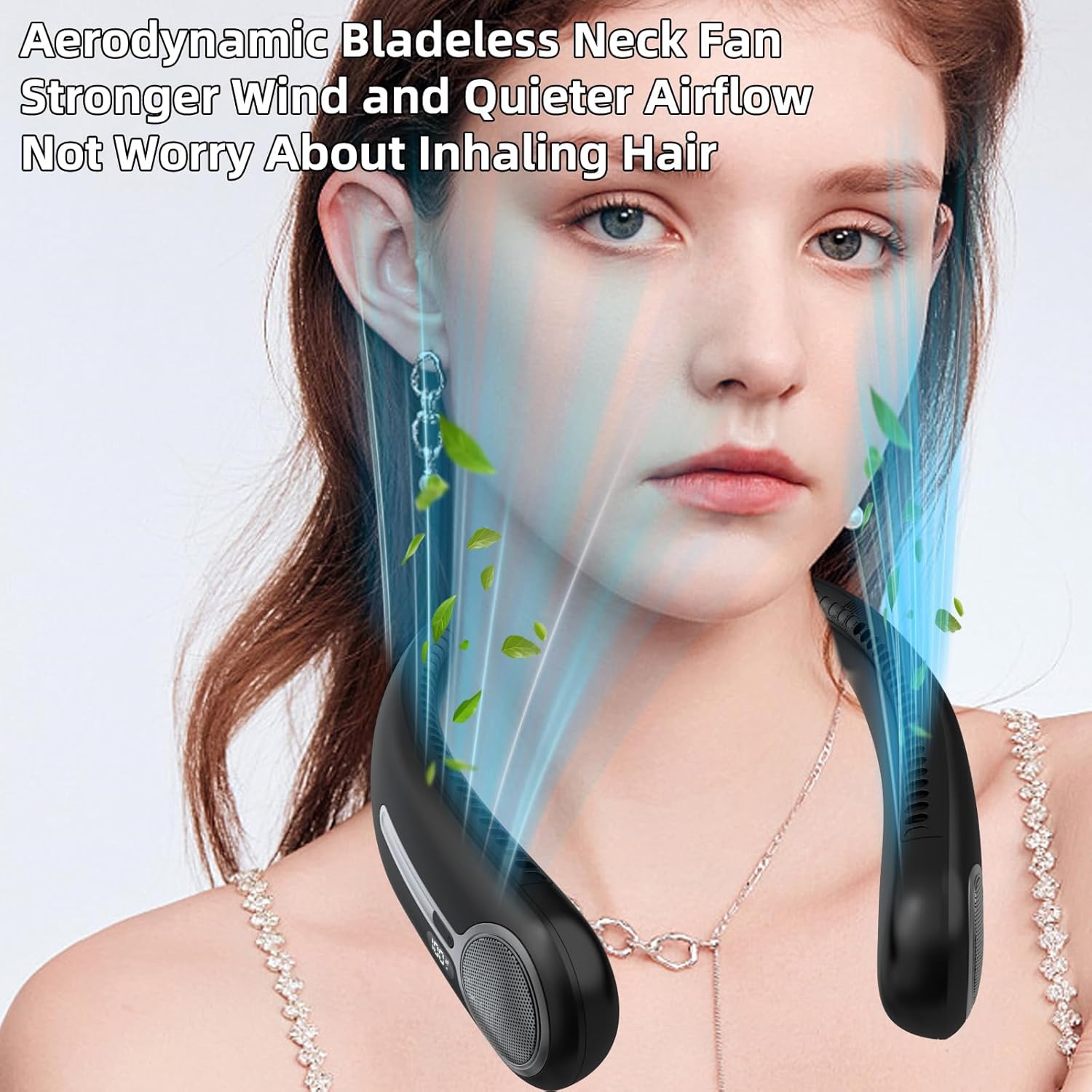 Portable Neck Fan,Hands Free Personal Wearable Bladeless Fan,6000mAh U
