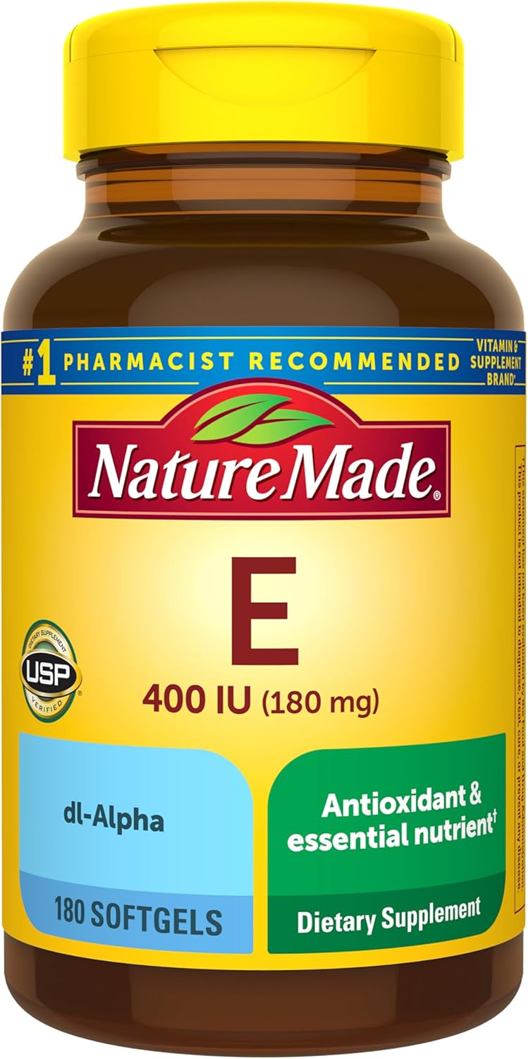 Nature Made Vitamin E 180 mg (400 IU) dl-Alpha, Dietary Supplement for