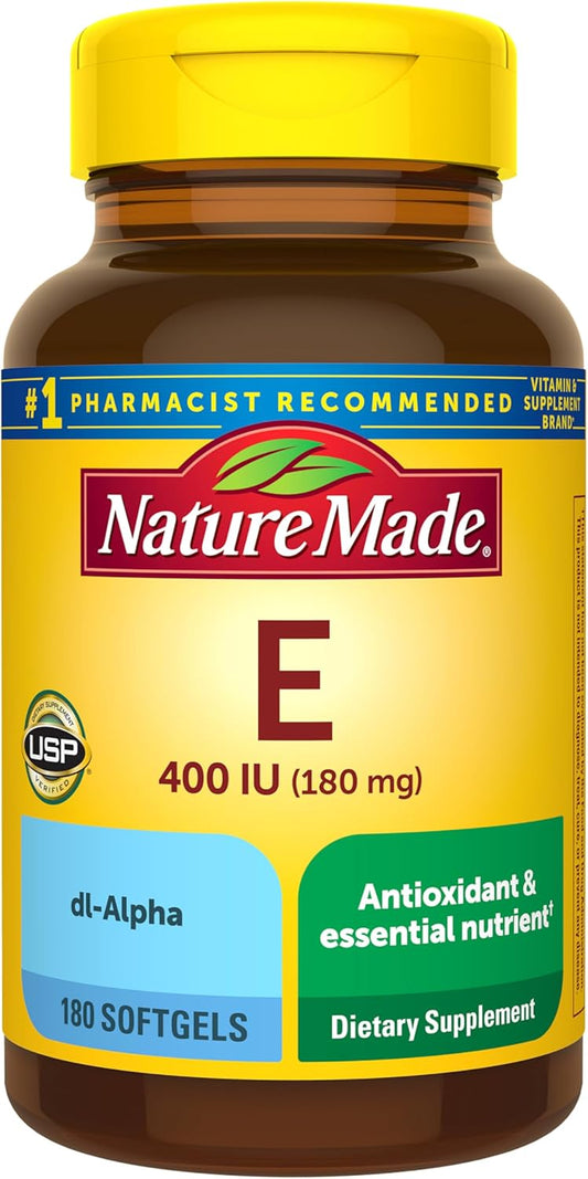 Nature Made Vitamin E 180 mg (400 IU) dl-Alpha, Dietary Supplement for