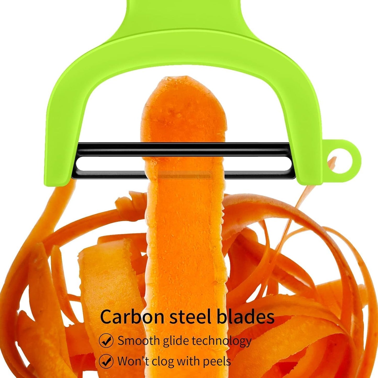 Original Vegetable Fruit Peeler Carbon Steel Blade 3 Pack Red/Green/Ye