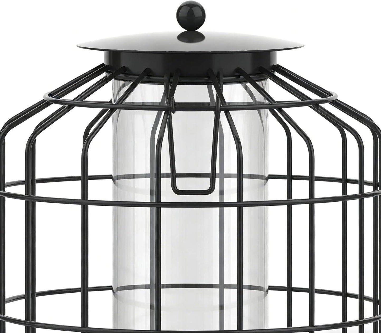 Bird Feeder, 4-Port Weatherproof Squirrel-Proof Metal Large Outdoor Ha