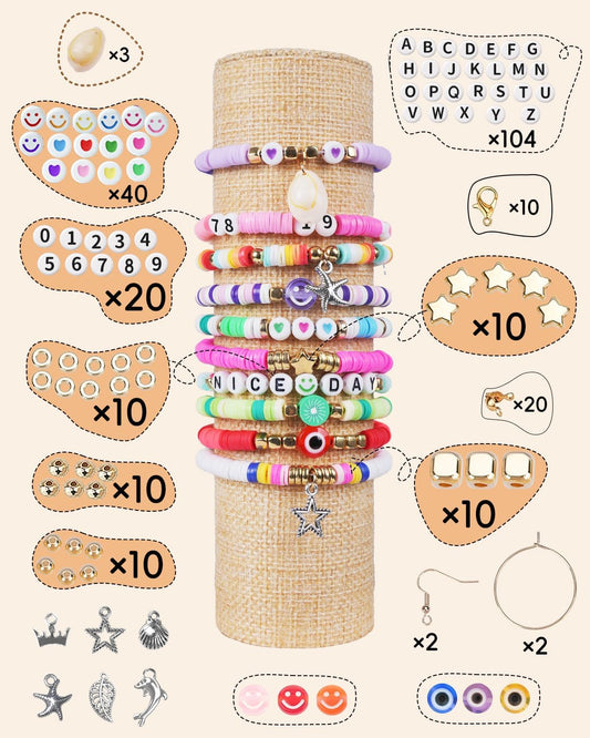 BestNow Clay Beads Bracelet Making Kit 5000 Pcs Friendship Bracelet Kits Flat Beads for Jewelry Making Polymer Heishi Beads Set for Bracelet Necklace DIY Crafts Gift for Girls Ages 6-12