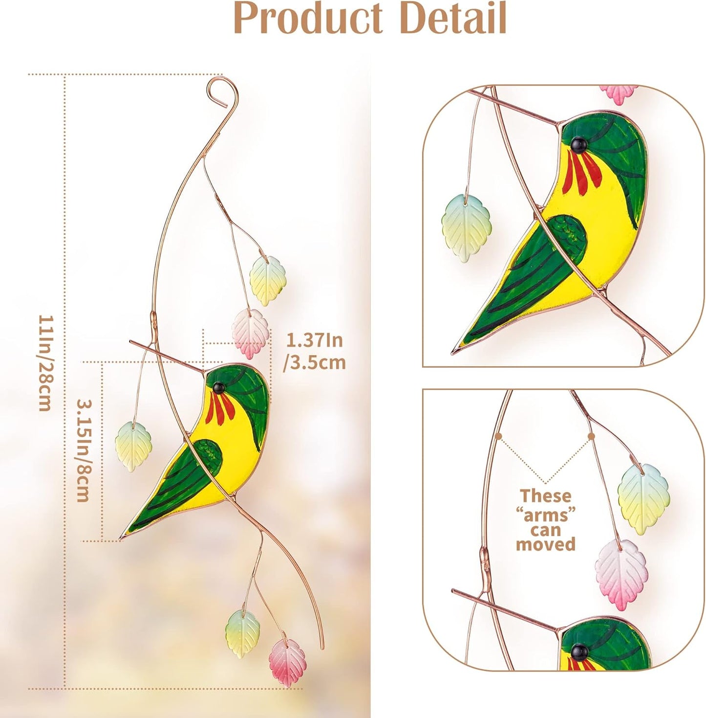 Lolitarcrafts Hummingbird Stained Glass Sun Catcher A Lovely Gift for Your Family
