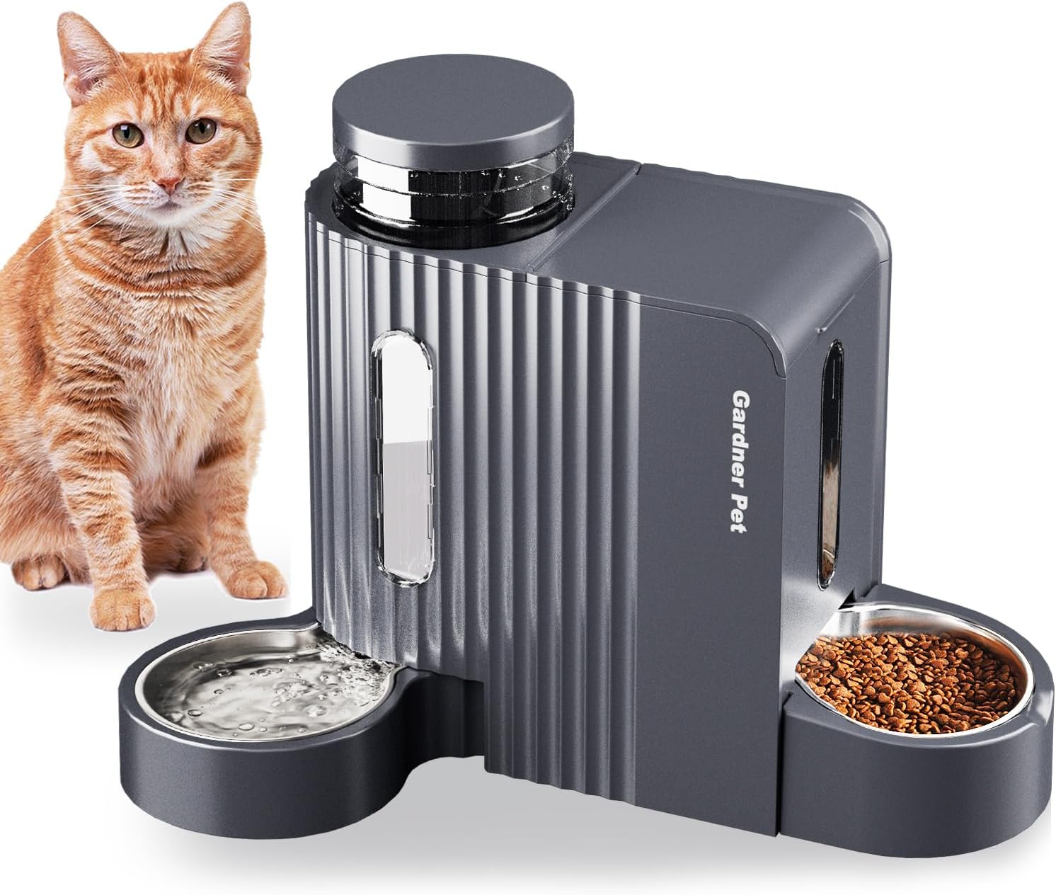 Gardner Pet Automatic Gravity Cat Food Feeder and Water Dispenser Stai
