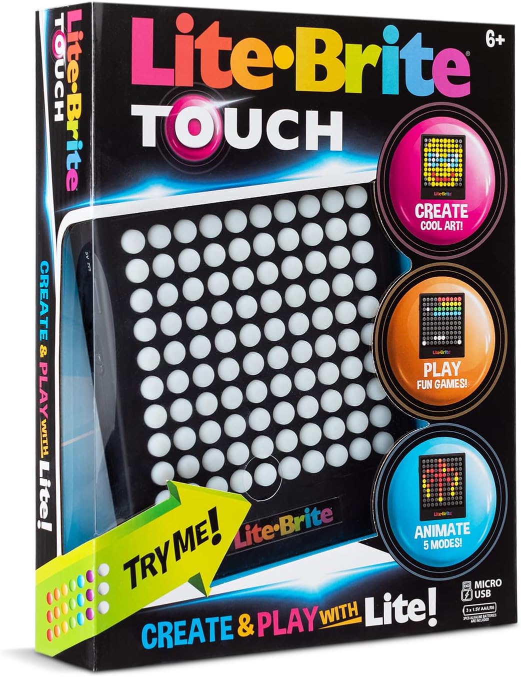 Lite-Brite Touch - Create, Play and Animate - Light Up Portable Stem S