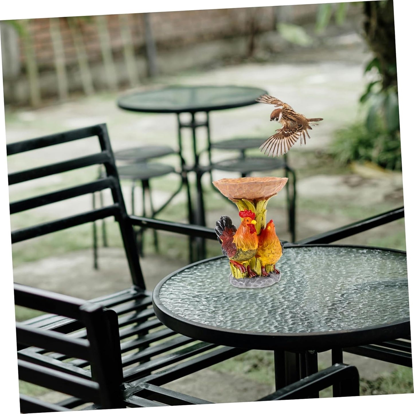 Milisten Garden Decorative Resin Bird Feeder Tray Easy to Clean Outdoo