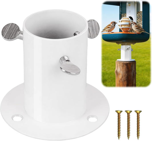Metal Fence Mount Adapter for Smart Bird Feeder Durable, Weather-Proof Post Mount Base Bird-Feeder with 6 Screws Easy Installation