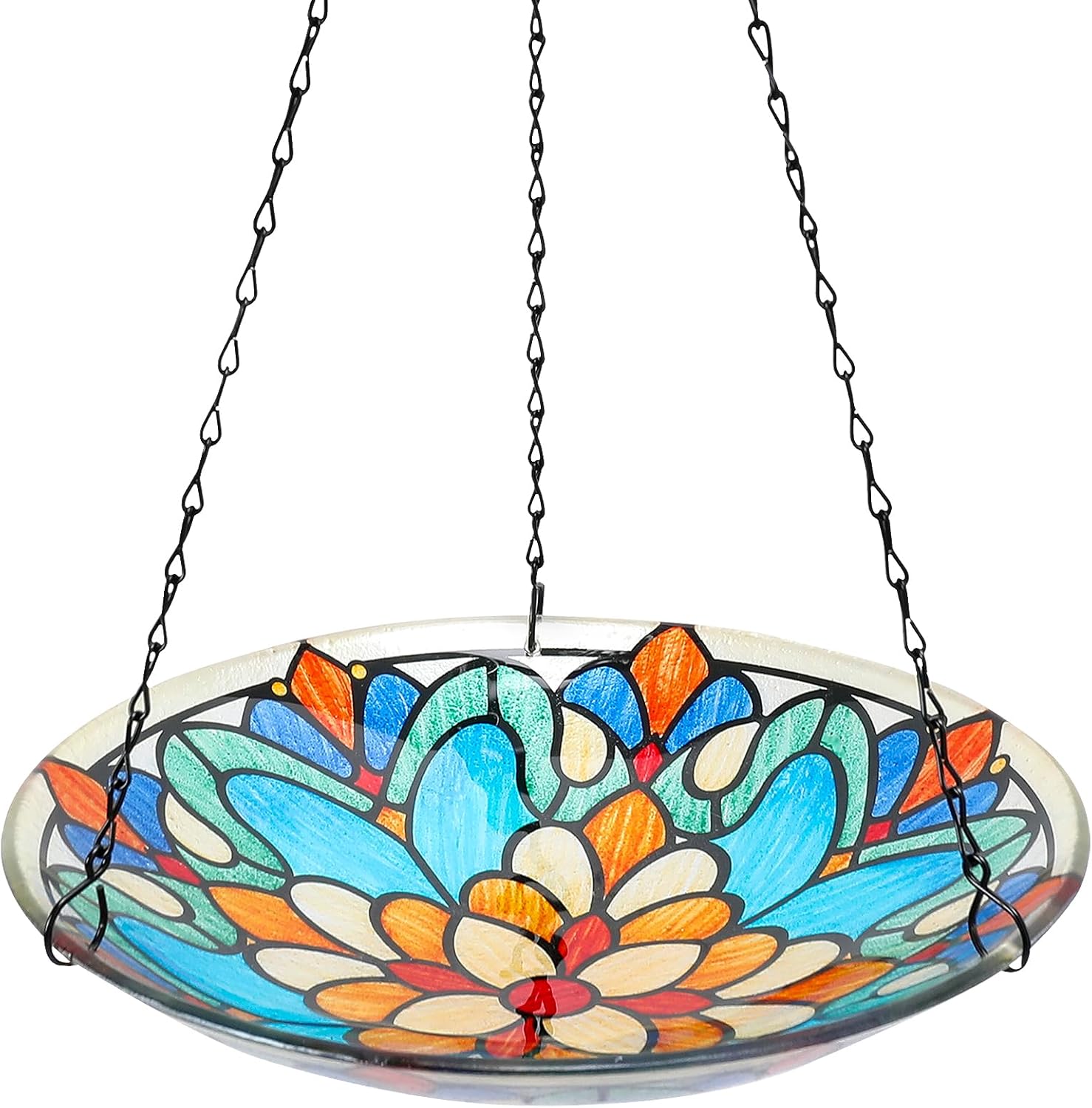MUMTOP Hanging Bird Bath-Bird Baths for Outdoors - 12 Inch Glass Bird 