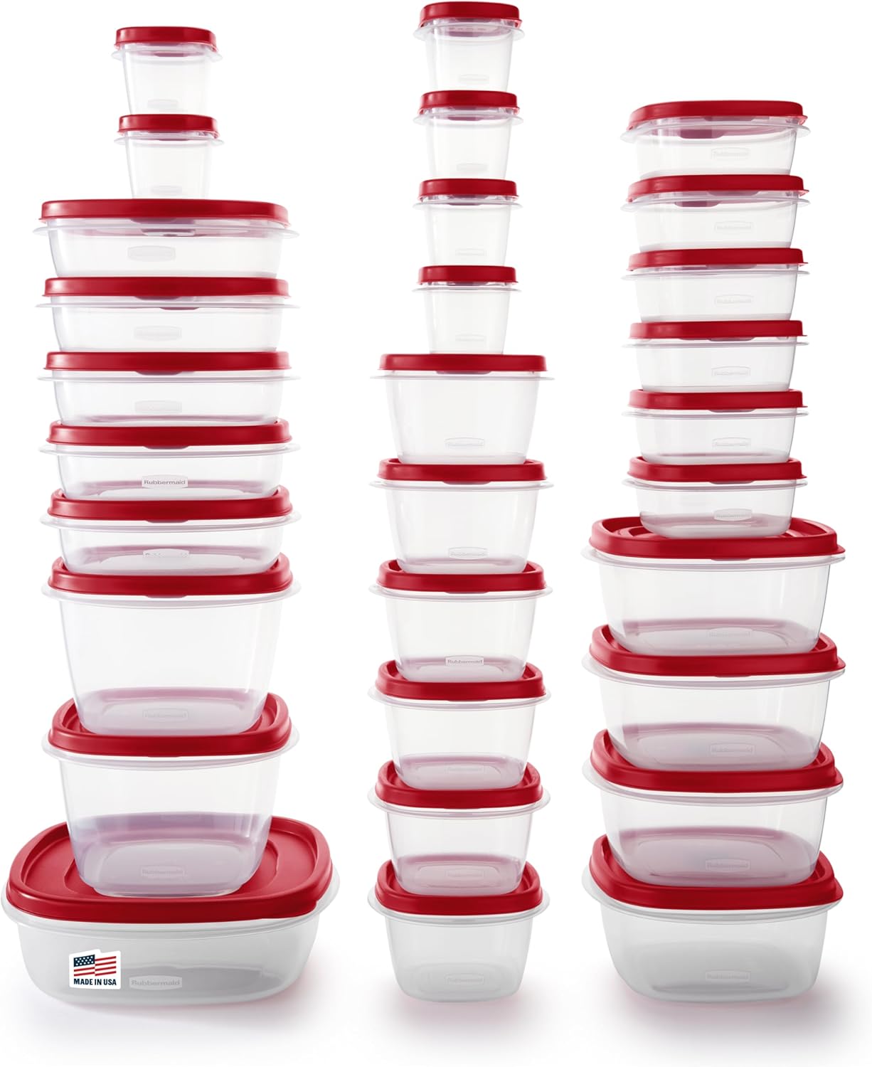 Rubbermaid 60-Piece Food Storage Containers with Lids, Microwave and D