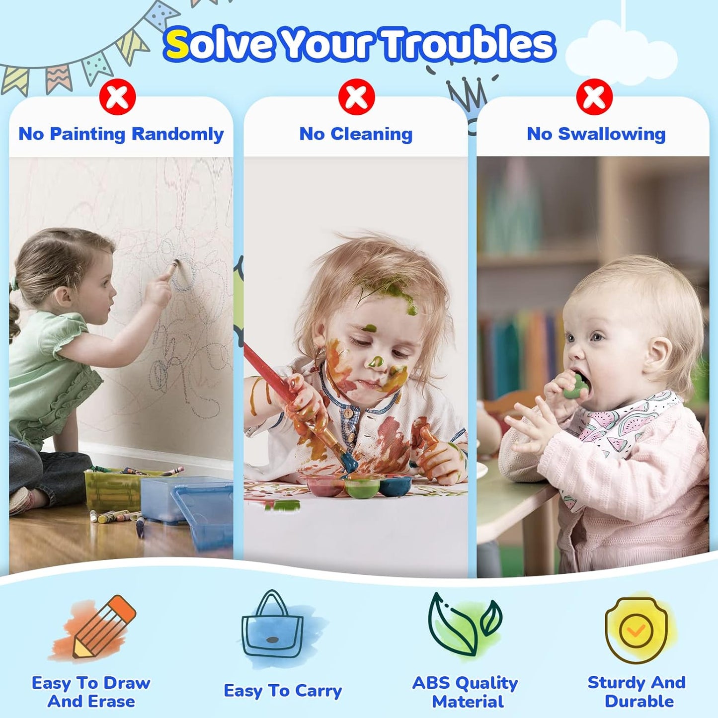Kikidex Magnetic Drawing Board, Toddler Girl Toys for 1-2 Year Old, Do