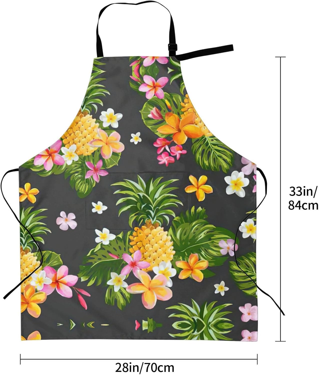 Tropical Pineapple Hawaiian Print Laundry apron 28x33 In Waterproof Ki
